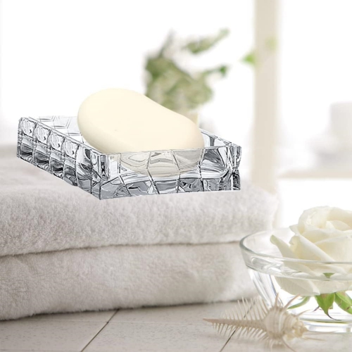 Clear 5 Pieces Acrylic Bathroom Accessory Set, with Lotion Dispenser, Soap Dish, Tumbler, Toothbrush Holder, Toilet Brush Set, Elegant Bathroom Decor