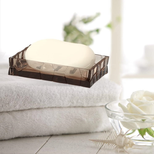 Brown 5 Pieces Acrylic Bathroom Accessory Set, with Lotion Dispenser, Soap Dish, Tumbler, Toothbrush Holder, Toilet Brush Set, Elegant Bathroom Decor