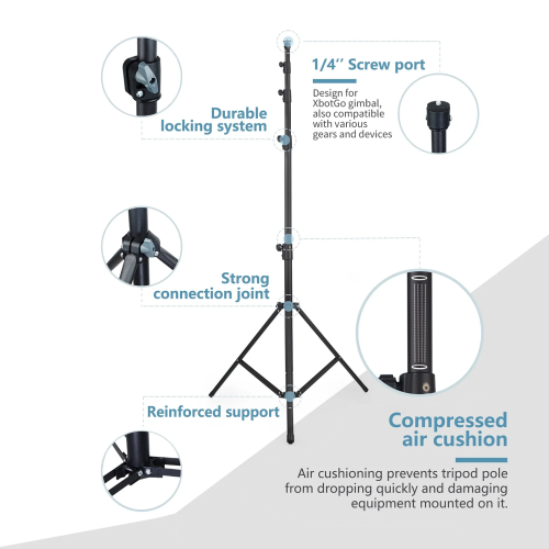T4 Tripod Set, Alloy Structure, Up to 13 Feet, Professional Storage Bag, Non-Slip Feet Wind Resistant, for Soccer/Basketball Games, Built-in Cushion