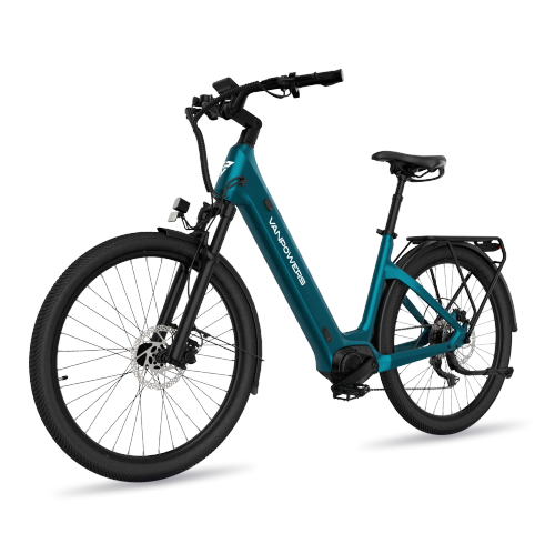 Vanpowers UrbanGlide-Ultra Adult Electric Bike 500W Mid Drive Motor | 112KM Range | 32Km/h top Speed | Large Frame Ebike - Gunmetal Blue