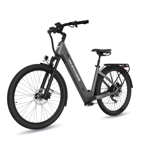 Vanpowers UrbanGlide - Standard Adult Electric Ebike 500W Hub Drive Motor | 104KM Range | 32km/h Top Speed | Small Frame- Iron Grey