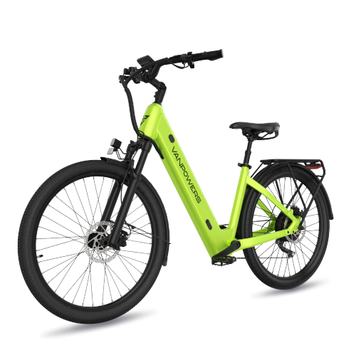 Vanpowers UrbanGlide - Standard Adult Electric Ebike 500W Hub Drive Motor | 104KM Range | 32km/h Top Speed | Small Frame- Lime Green