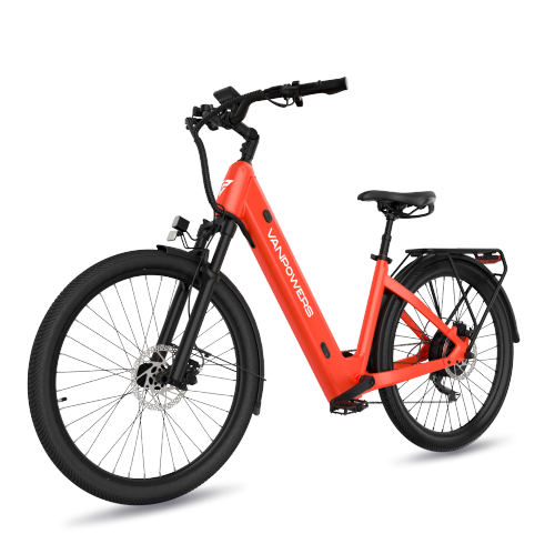 Vanpowers UrbanGlide - Standard Adult Electric Ebike 500W Hub Drive Motor | 104KM Range | 32km/h Top Speed | Small Frame- Lava Red