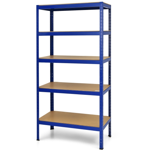 Image 1 of 8.. Gymax 72'' Steel 5-tier Garage Shelf Metal Storage Adjustable Unit Blue
