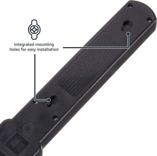 6-Outlet Surge Protector Power Strip 2-Pack, 2-Foot Long Cord, 200 Joule, Black
