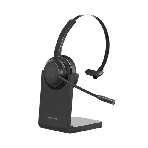 Image 1 of 6.. Avantalk Alto Solo - Bluetooth 5.1 Wireless Headset with Noise-Canceling Microphone for PC, Computer, Laptop, Charging Dock, and Wired Headphones Mode