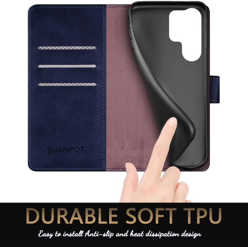 Étui portefeuille Ultra pour Galaxy S24 de Samsung avec porte-carte de crédit anti-RFID, étui protecteur en cuir pu Flip Book pour femmes pour