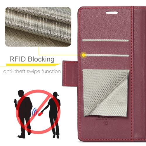 Étui portefeuille pour Samsung Galaxy S24 Ultra, avec protection RFID fente pour carte de crédit béquille béquille fermeture magnétique pour Samsung