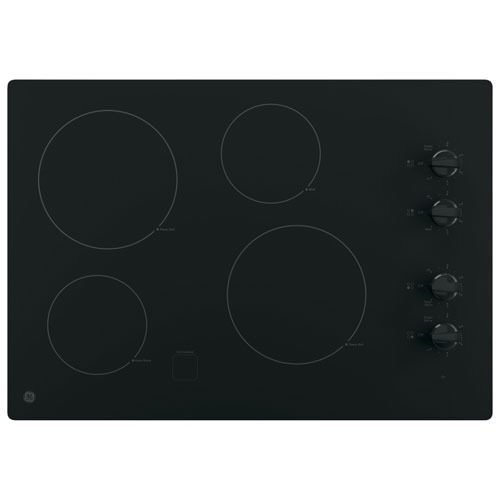 GE 30" 4-Element Electric Cooktop - Black