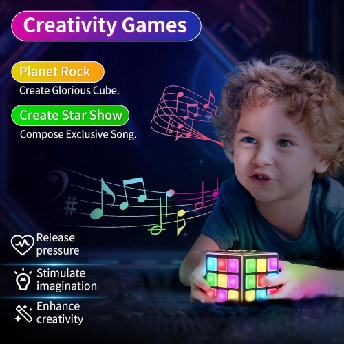 Rechargeable 15-in-1 Game Cube with Score Screen, Fun Brain & Speed Games for Kids - Perfect Christmas & Birthday Gift for Boys and Girls Ages 6-12+