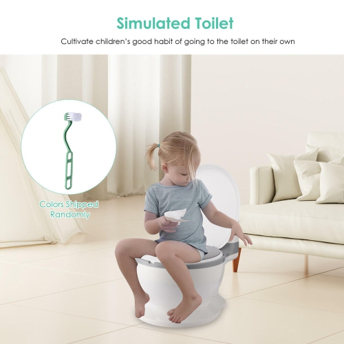Toddler Potty Training Toilet Lifelike Flushing Sound for Ages 18 Months with Rear Paper Storage Space