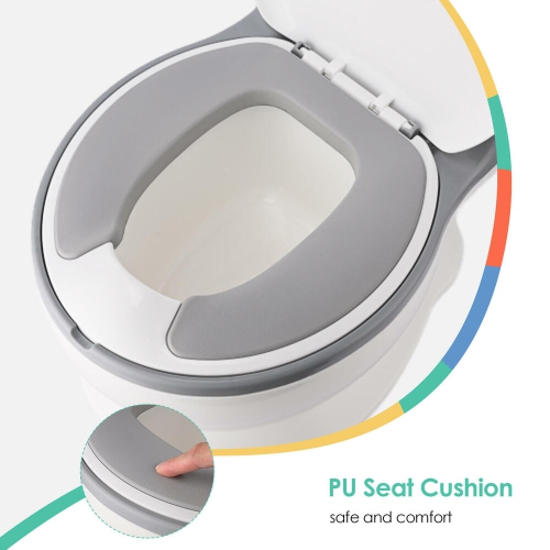 Toddler Potty Training Toilet Lifelike Flushing Sound for Ages 18 Months with Rear Paper Storage Space