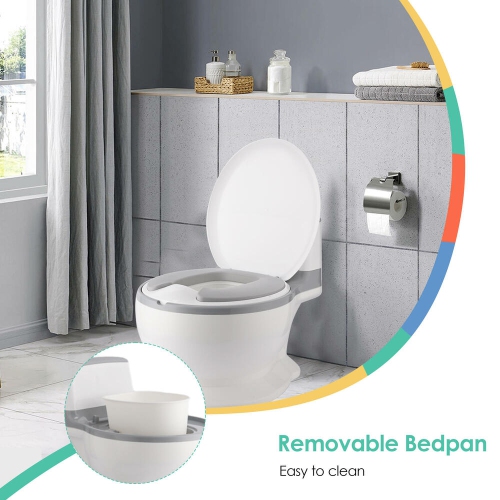 Toddler Potty Training Toilet Lifelike Flushing Sound for Ages 18 Months with Rear Paper Storage Space