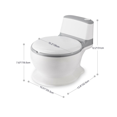 Toddler Potty Training Toilet Lifelike Flushing Sound for Ages 18 Months with Rear Paper Storage Space