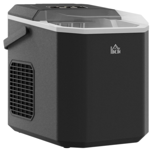 Image 1 de 9.. HOMCOM Portable Ice Maker Countertop, Self Cleaning Ice Maker Machine with Ice Scoop and Basket, 1.3L Water Tank, 9 Ice Cubes Ready in 6 Mins,