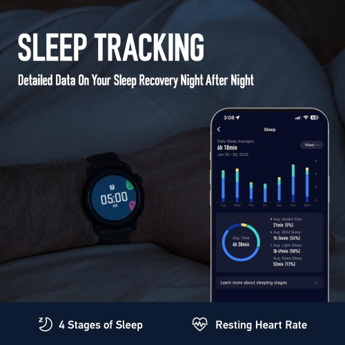 COROS PACE 3 GPS Sport Watch - Nylon Band - Black