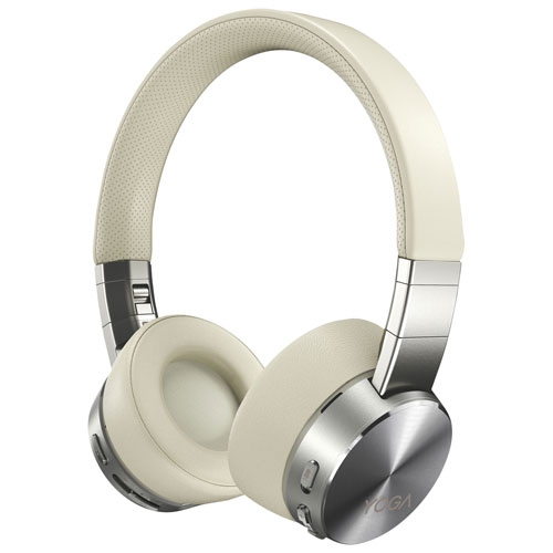 LENOVO  - Yoga On-Ear Active Noise Cancelling Bluetooth Headphones - Mica