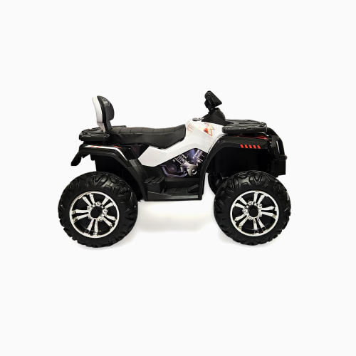 KidsVIP Kids Ride On ATV Upgraded 24V Battery Powered Titan 4x4 AWD Off Road Quad: Rubber Wheels, Leather Seat, Music Player, Lights