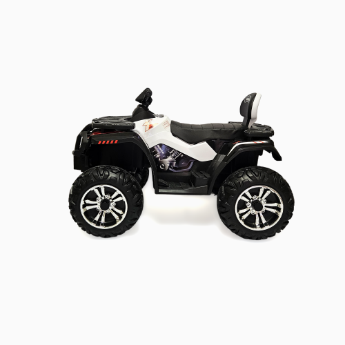 KidsVIP Kids Ride On ATV Upgraded 24V Battery Powered Titan 4x4 AWD Off Road Quad: Rubber Wheels, Leather Seat, Music Player, Lights