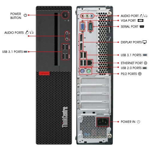 Lenovo ThinkCentre M910s Small Form Factor Business Desktop - Intel Core i5, 16GB Memory, 256GB SSD, Win 10 Pro + Wi-Fi, Keyboard & Mouse Included by LENOVO - Refurbished condition - Image 2