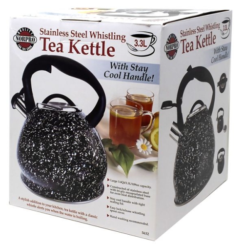 Stainless Steel Whistling Tea Kettle 3.3L, Black