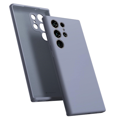 Image 1 de 1.. TopSave – Étui de protection pour tout le corps en caoutchouc de silicone liquide de Goosphery pour Samsung Galaxy S24 Ultra, gris lavande