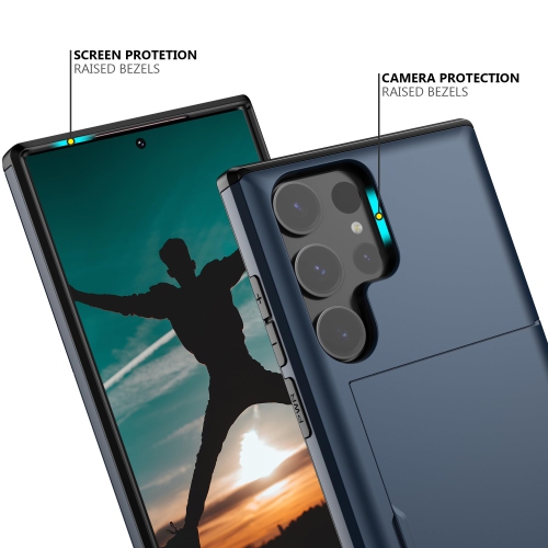 Samsung S24 Ultra Case Wallet with Card Holder Heavy Duty Protective Dual Layer Shockproof Built-in Card Slot Phone Case for Samsung S24 Ultra for