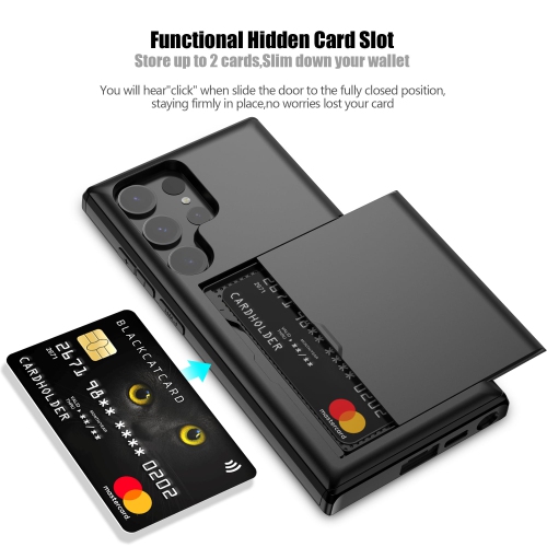 Samsung S24 Ultra Case Wallet with Card Holder Heavy Duty Protective Dual Layer Shockproof Built-in Card Slot Phone Case for Samsung S24 Ultra for