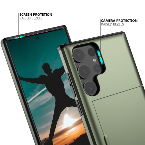 Samsung S24 Ultra Case Wallet with Card Holder Heavy Duty Protective Dual Layer Shockproof Built-in Card Slot Phone Case for Samsung S24 Ultra for