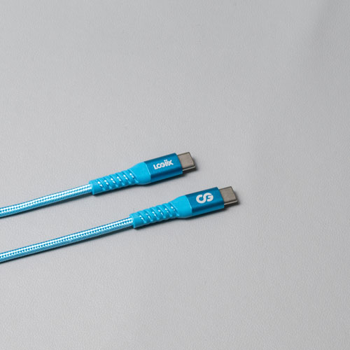 LOGiiX Vibrance 1.2m Braided USB-C to USB-C Cable (LGX-13758) - Turquoise