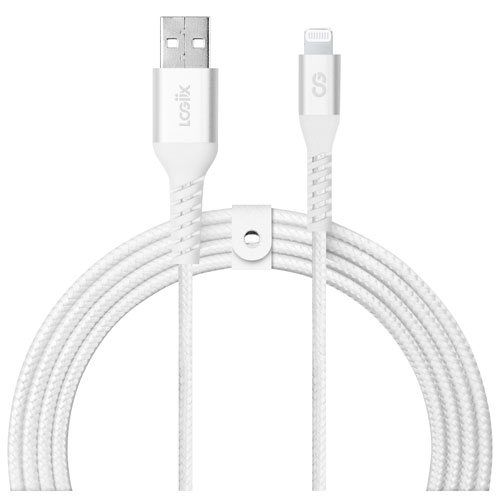 Câble tissé USB-A à Lightning de 1,2 m - Blanc