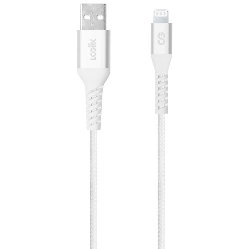 Câble tissé USB-A à Lightning de 1,2 m (3,9 pi) Vibrance de LOGiiX (LGX-13753) - Blanc