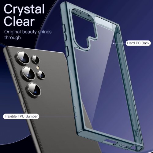 Samsung Galaxy S24 Ultra 5G, Non-Yellowing Shockproof Bumper Protective Phone Cover, Anti-Scratch Hard PC Back