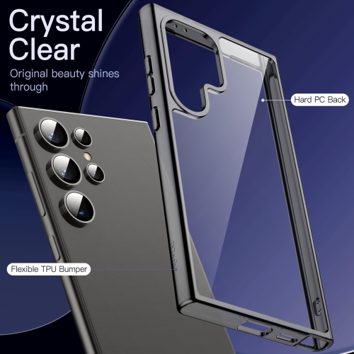 Samsung Galaxy S24 Ultra 5G, Non-Yellowing Shockproof Bumper Protective Phone Cover, Anti-Scratch Hard PC Back