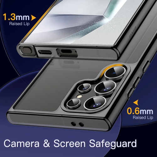 Samsung Galaxy S24 Ultra 5G, Non-Yellowing Shockproof Bumper Protective Phone Cover, Anti-Scratch Hard PC Back