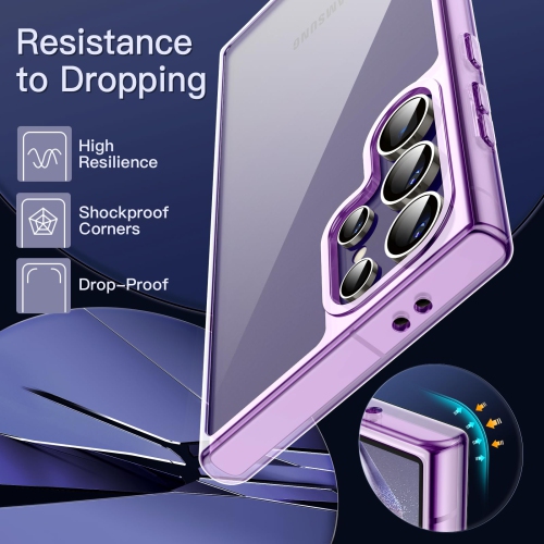 Samsung Galaxy S24 Ultra 5G, Non-Yellowing Shockproof Bumper Protective Phone Cover, Anti-Scratch Hard PC Back