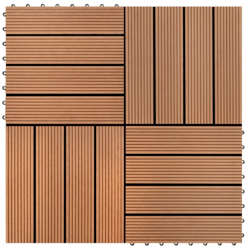 VIDAXL  Wpc Tiles 30X30Cm 11PCs 1M2 Brown