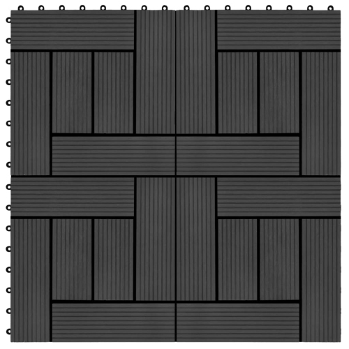 VIDAXL  11 PCs Decking Tiles Wpc 30X30 Cm 1 Sqm Black