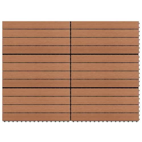 VIDAXL  Wpc Tiles 60X30 Cm 6 PCs 1M² Brown