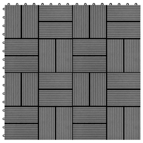 VIDAXL  11 PCs Decking Tiles Wpc 30X30 Cm 1 Sqm Grey