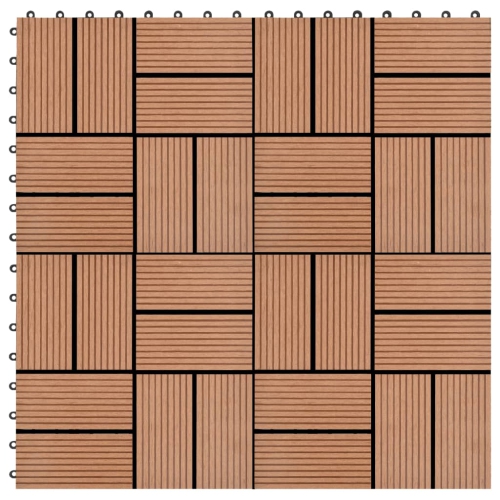 VIDAXL  11 PCs Decking Tiles Wpc 30X30 Cm 1 Sqm Brown