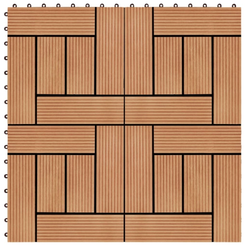 VIDAXL  11 PCs Decking Tiles Wpc 30X30 Cm 1 Sqm Teak Colour