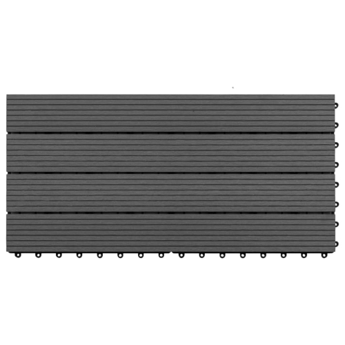 vidaXL Decking Tiles 6 pcs WPC 60x30 cm 1.08 m² Black