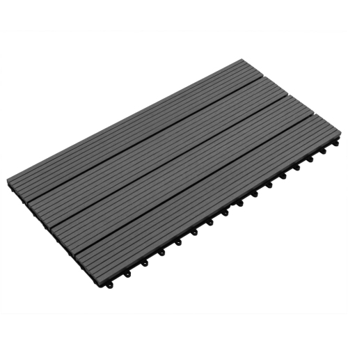 vidaXL Decking Tiles 6 pcs WPC 60x30 cm 1.08 m² Black