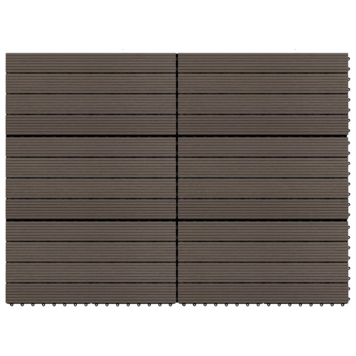 VIDAXL  Decking Tiles 6 PCs Wpc 60X30 Cm 1.08 M² Dark Brown