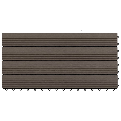 vidaXL Decking Tiles 6 pcs WPC 60x30 cm 1.08 m² Dark Brown
