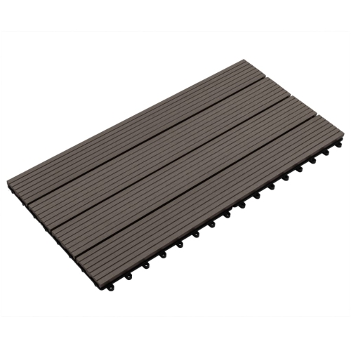 vidaXL Decking Tiles 6 pcs WPC 60x30 cm 1.08 m² Dark Brown