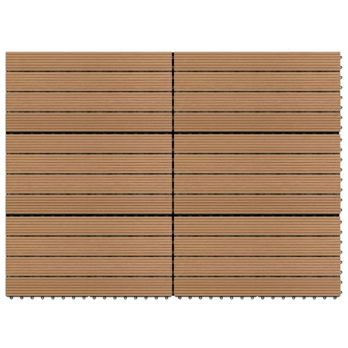 VIDAXL  Decking Tiles 6 PCs Wpc 60X30 Cm 1.08 M² Brown