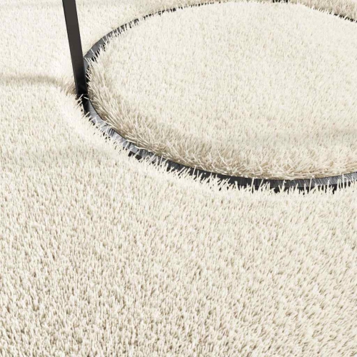 vidaXL 5x7.5 Feet Indoor Shaggy Rugs Modern Plush Area Rugs with Anti-Slip Backing, Cream