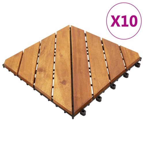 VIDAXL  Decking Tiles 10 PCs 30X30 Cm Solid Acacia Wood